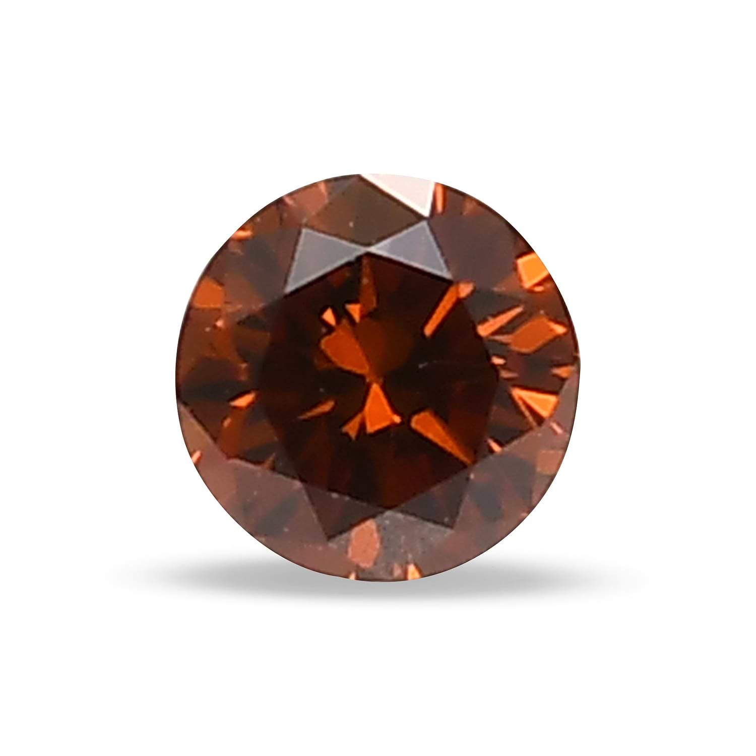 0.05 Carat Fancy Deep Brownish Orange Round Brillant Diamond (SI1) GIA
