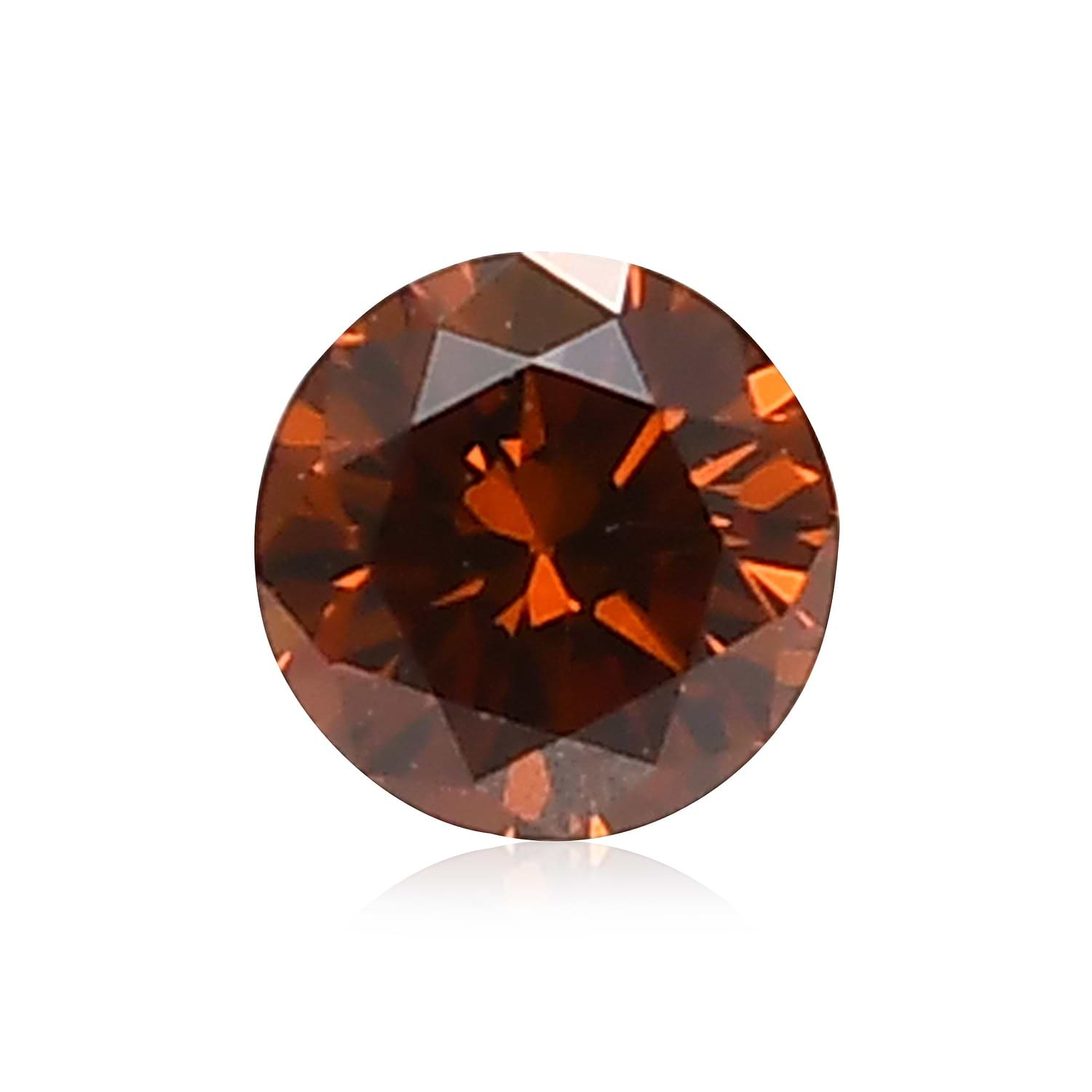 0.05 Carat Fancy Deep Brownish Orange Round Brillant Diamond (SI1) GIA