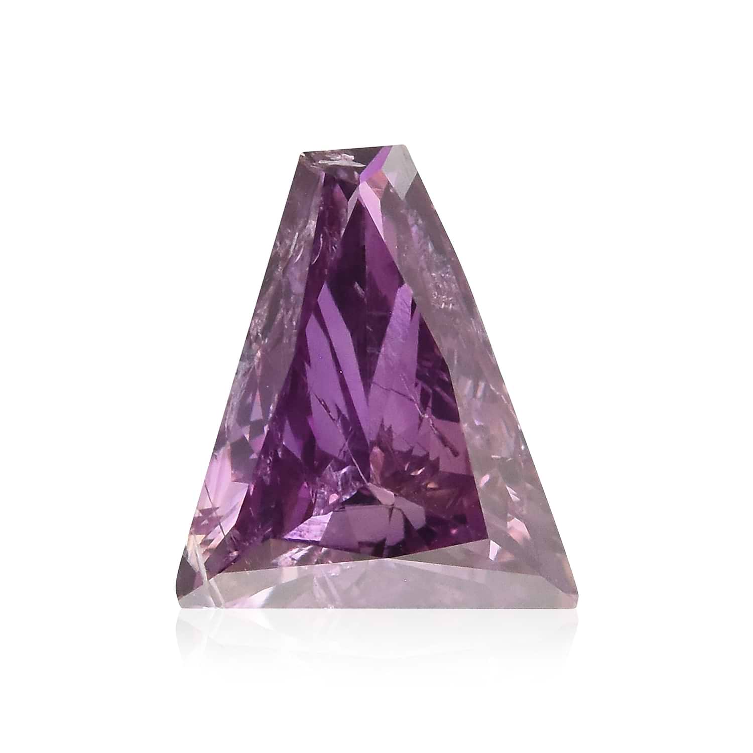 0.39 Carat Fancy Deep Pink Purple Trapezoid Diamond I1 GIA