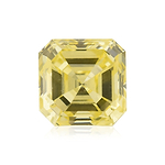 0.43 Carat Fancy Intense Yellow Asscher Diamond SI1 GIA
