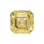 0.45 Carat Fancy Intense Yellow Asscher Diamond VVS2 GIA