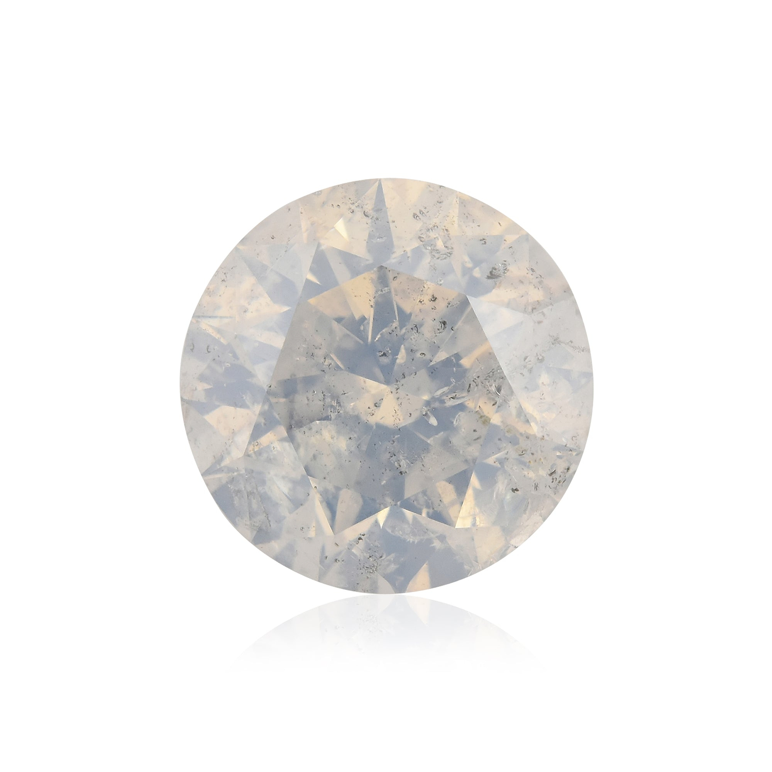 3.16 Carat Fancy White Round Brillant Diamond  GIA