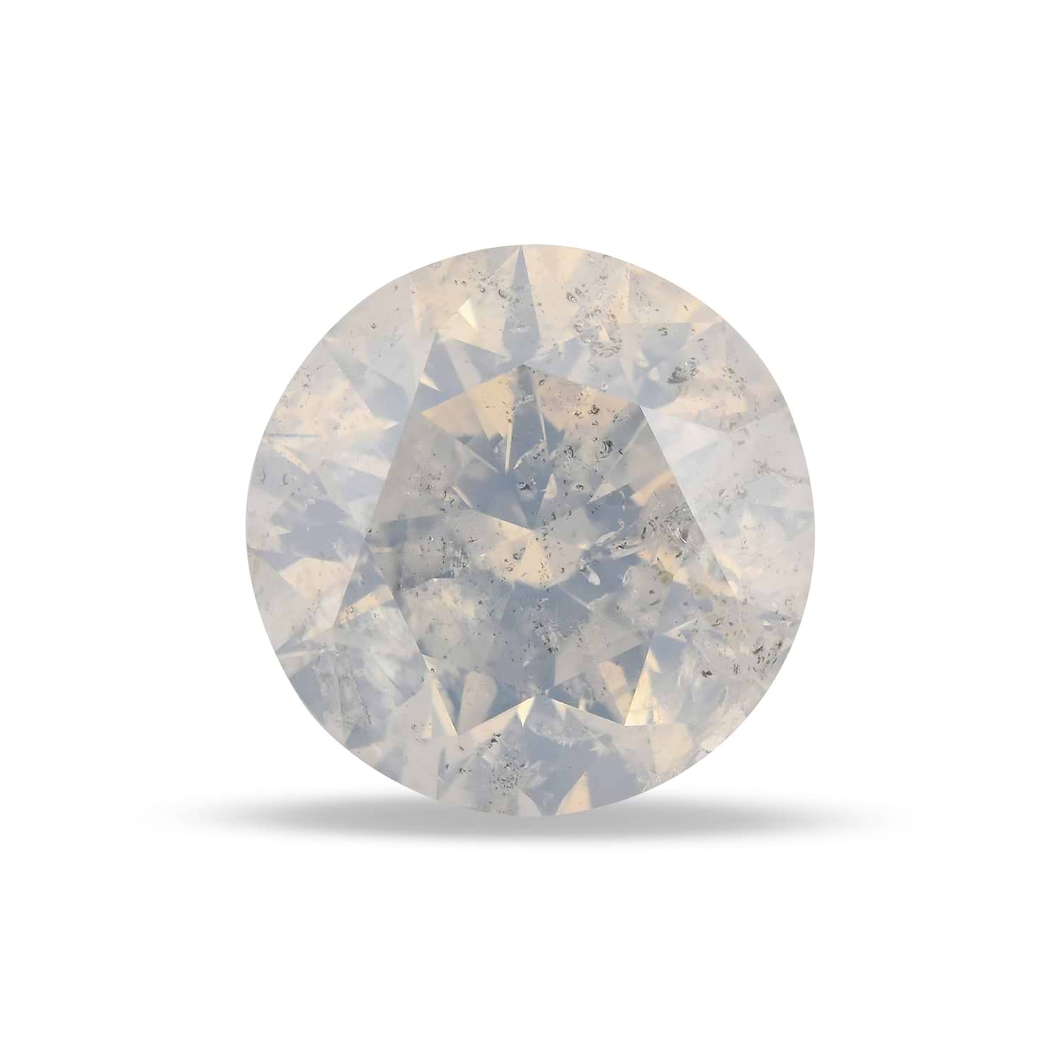 3.16 Carat Fancy White Round Brillant Diamond GIA