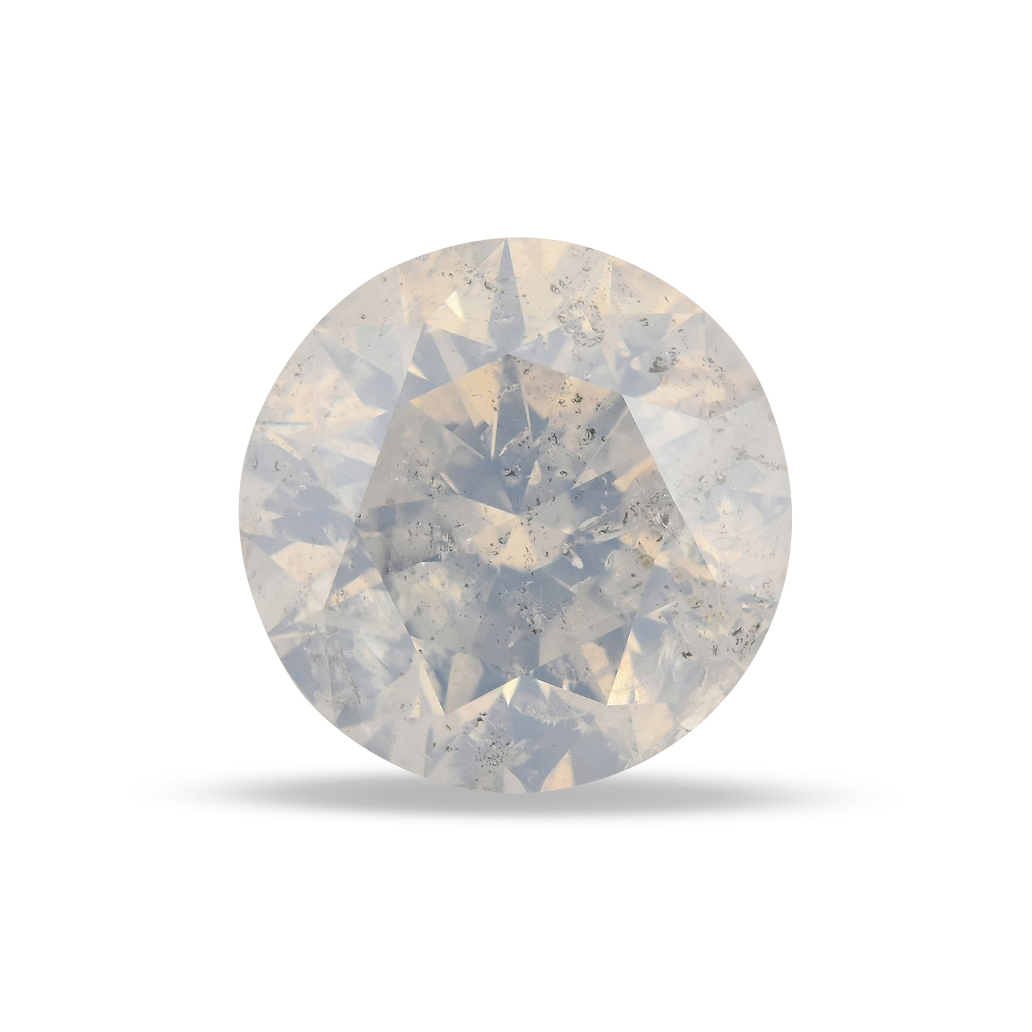 3.16 Carat Fancy White Round Brillant Diamond  GIA