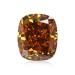 2.12 Carat Fancy Deep Yellowish Orange Cushion Diamond SI2 GIA