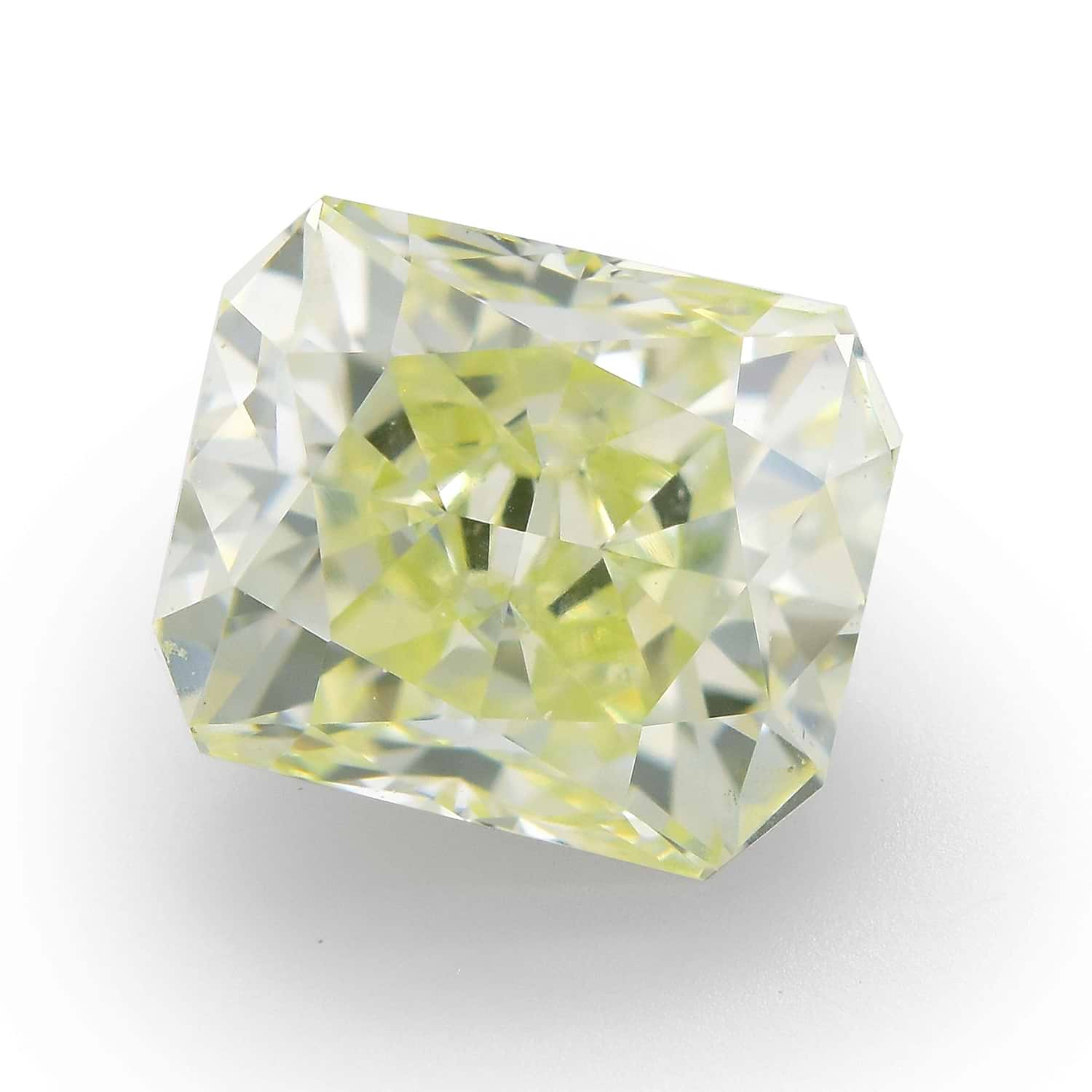 0.80 Carat Light Green Yellow Radiant Diamond VS1 GIA
