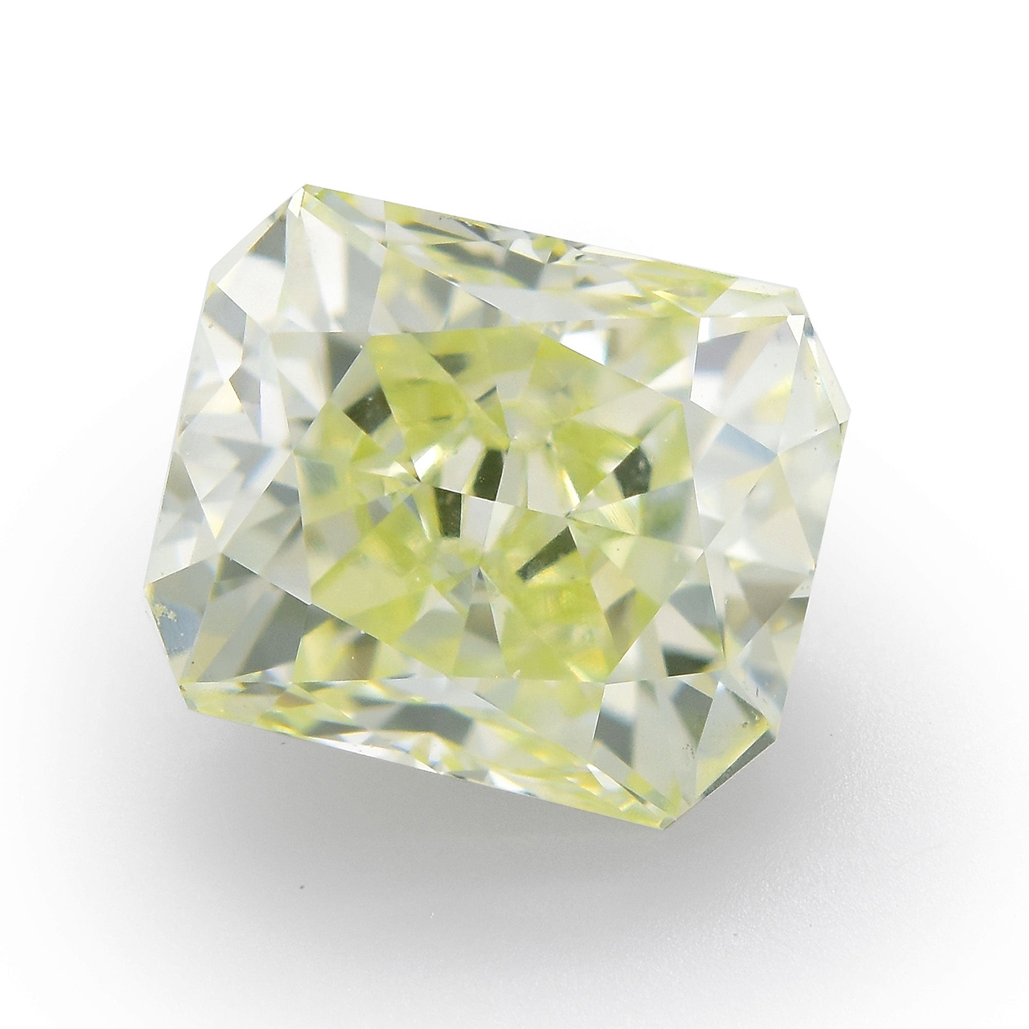 0.80 Carat Light Green Yellow Radiant Diamond VS1 GIA