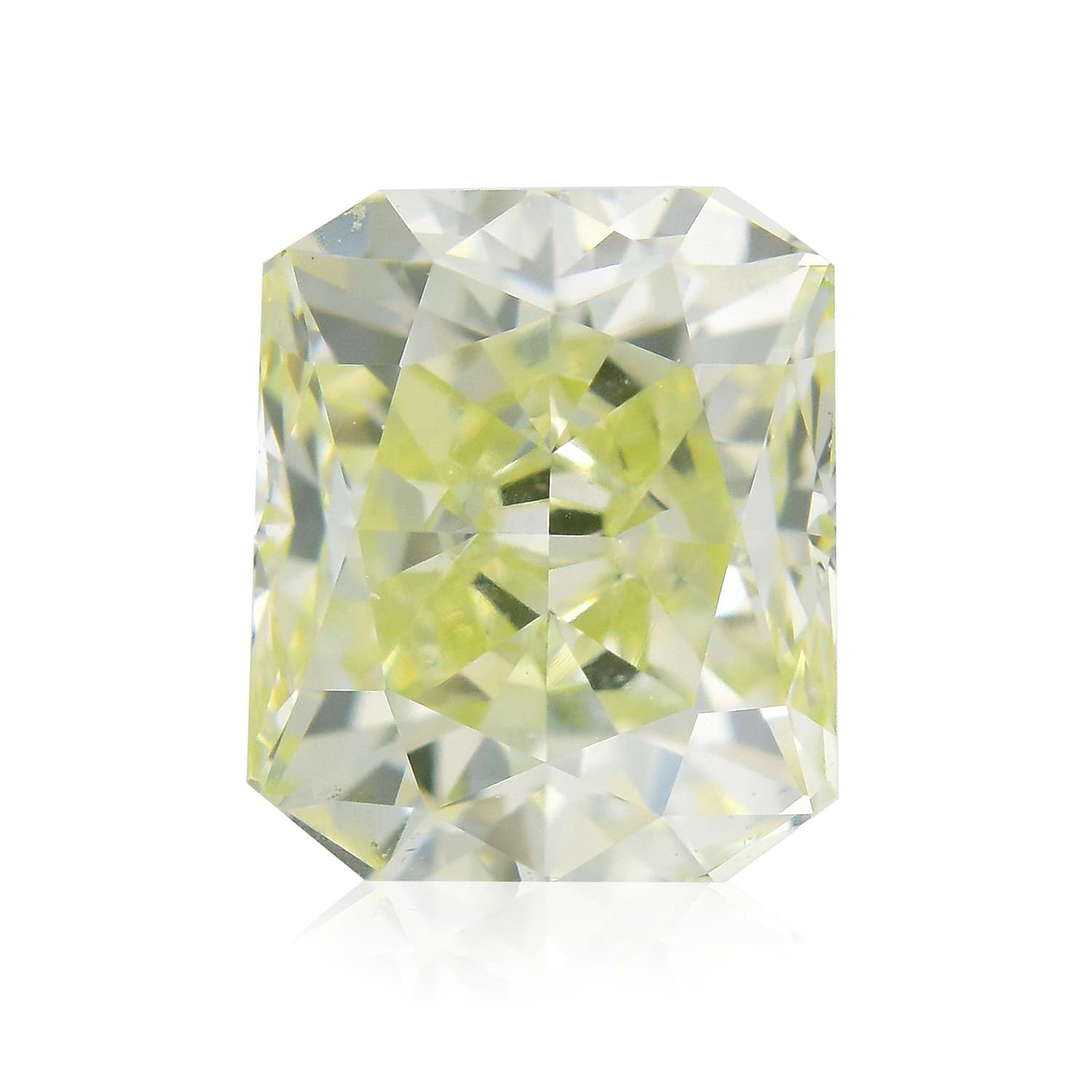 0.80 Carat Light Green Yellow Radiant Diamond VS1 GIA