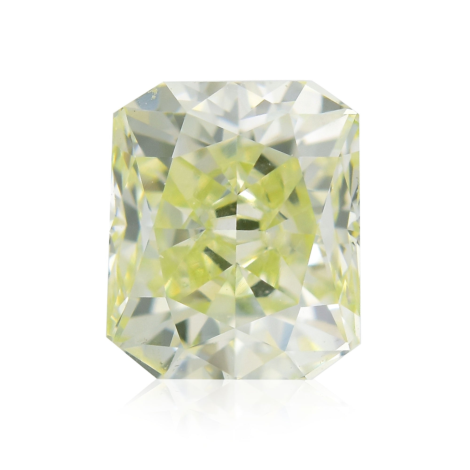 0.80 Carat Light Green Yellow Radiant Diamond VS1 GIA