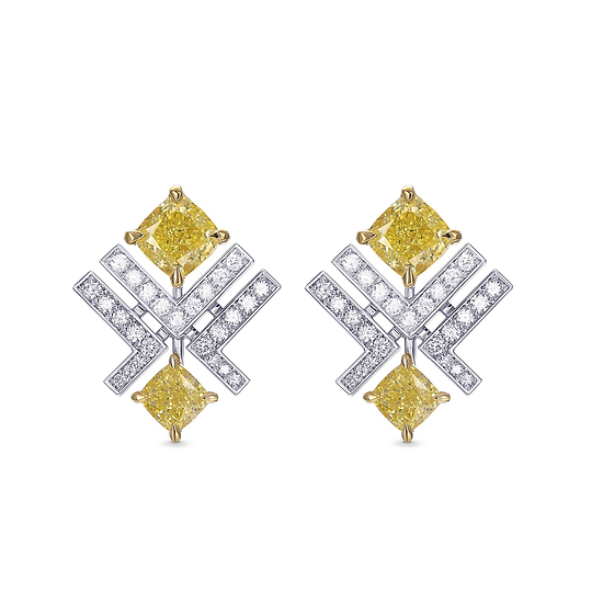 LEGACY - Fancy Yellow Cushion Diamond Earrings