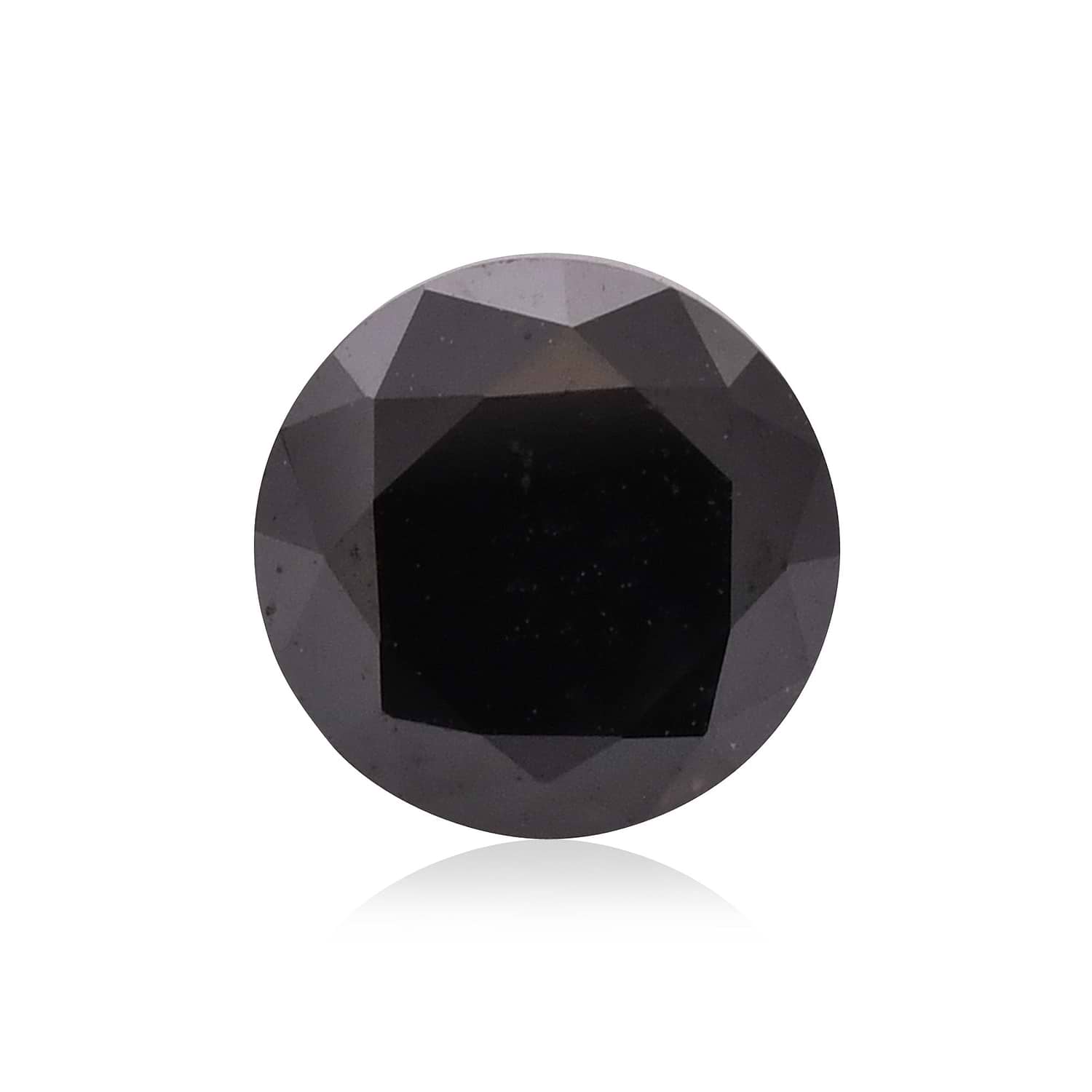1.38 Carat Fancy Black Round Brilliant Diamond GIA