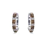 Fancy Brown Diamond Hoop Earrings