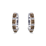 Fancy Brown Diamond Hoop Earrings