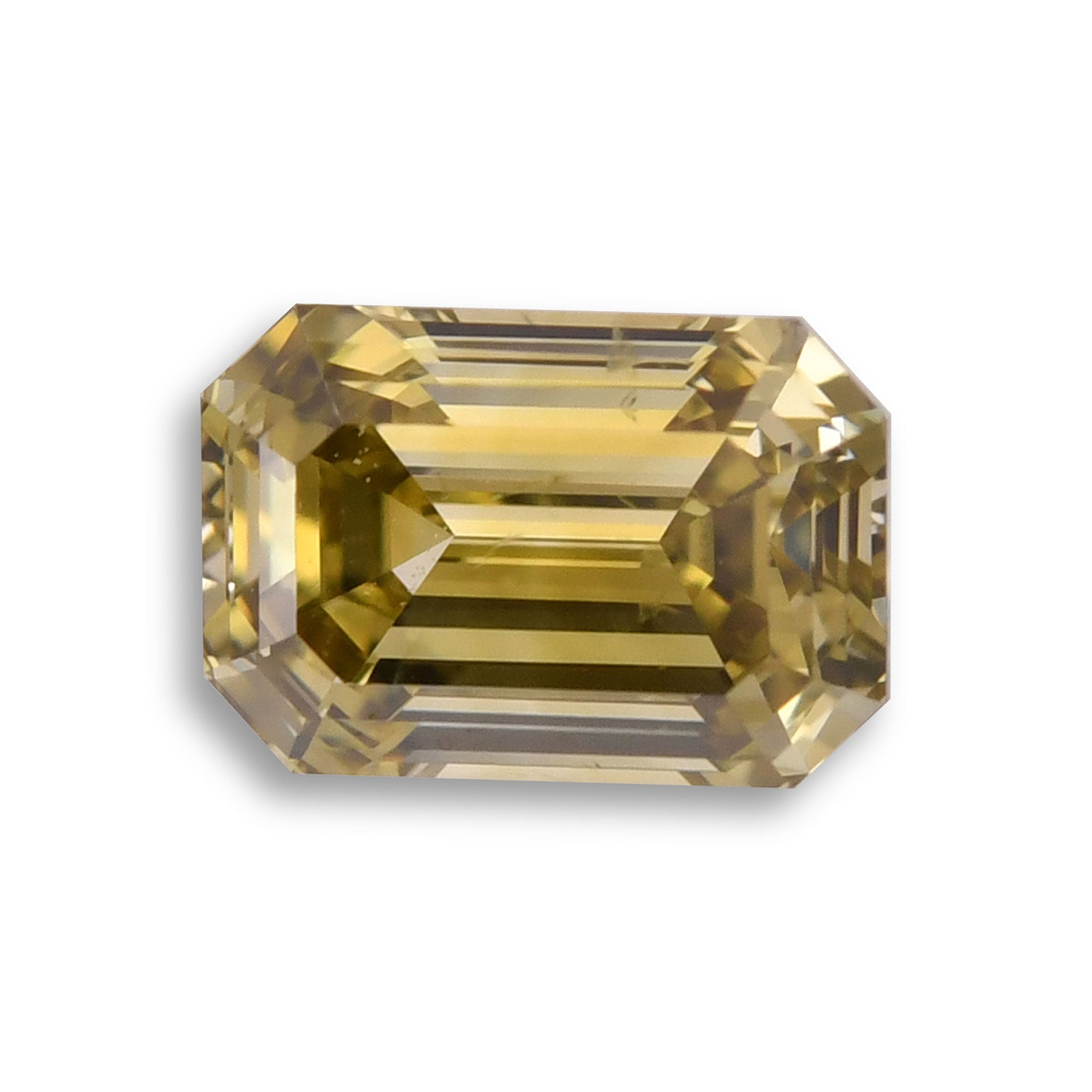 0.65 Carat Fancy Deep Brownish Greenish Yellow Emerald Diamond SI2 GIA