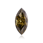 0.54 Carat Fancy Dark Brown Greenish Yellow Marquise Diamond (I1) GIA
