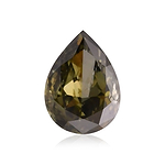 0.39 Carat Fancy Deep Grayish Yellowish Green Pear Diamond (SI2) GIA