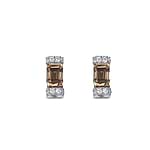 Fancy Brown Emerald Diamond Stud Earrings