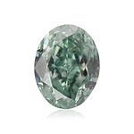 0.27 Carat Fancy Vivid Bluish Green Oval Diamond SI1 GIA