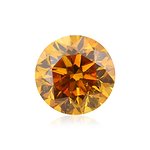 1.00 Carat Fancy Deep Orange Yellow Round Brillant Diamond SI2 GIA