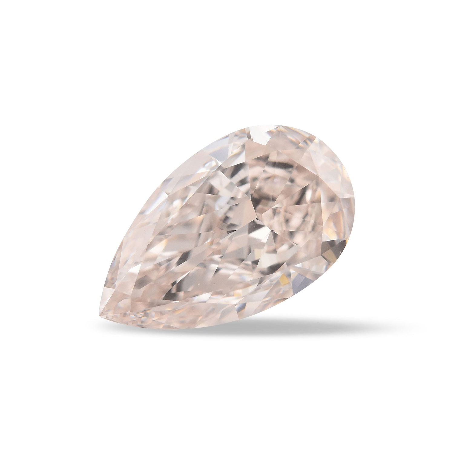 1.55 Carat Light Brown Pink Pear Diamond FL GIA