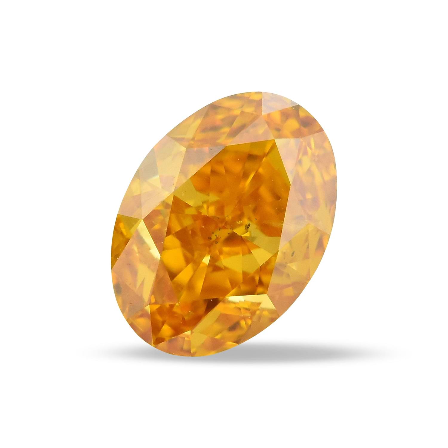 0.71 Carat Fancy Vivid Yellowish Orange Oval Diamond SI2 GIA