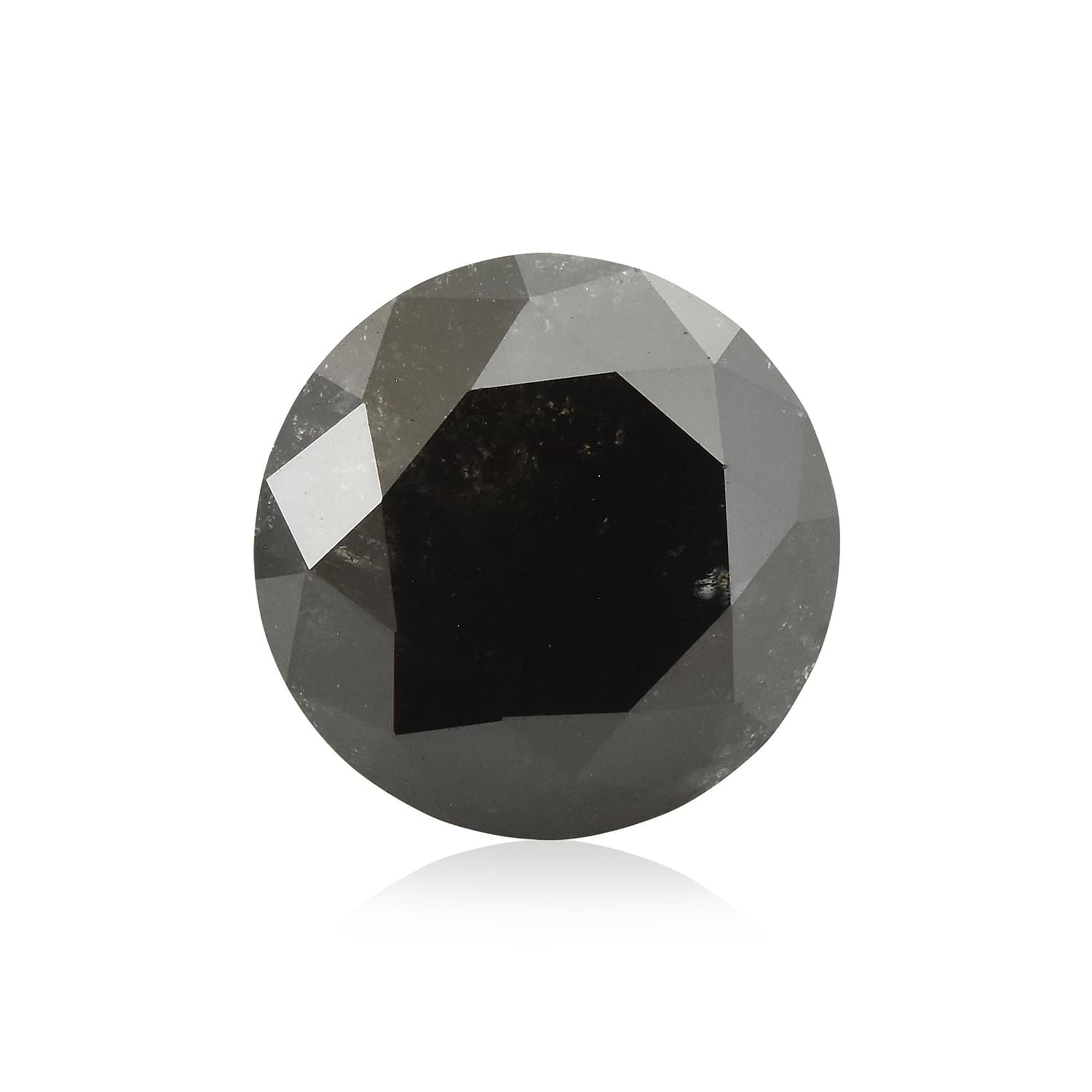 2.90 Carat Fancy Black Round Brillant Diamond GIA