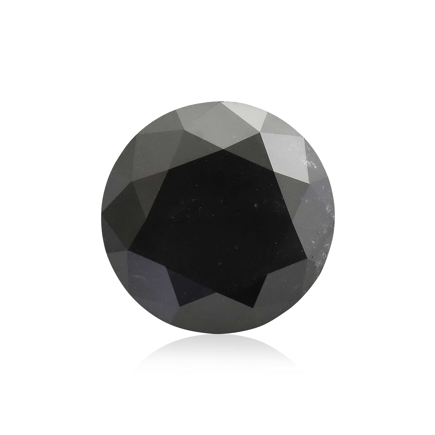 4.43 Carat Fancy Black Round Brillant Diamond GIA