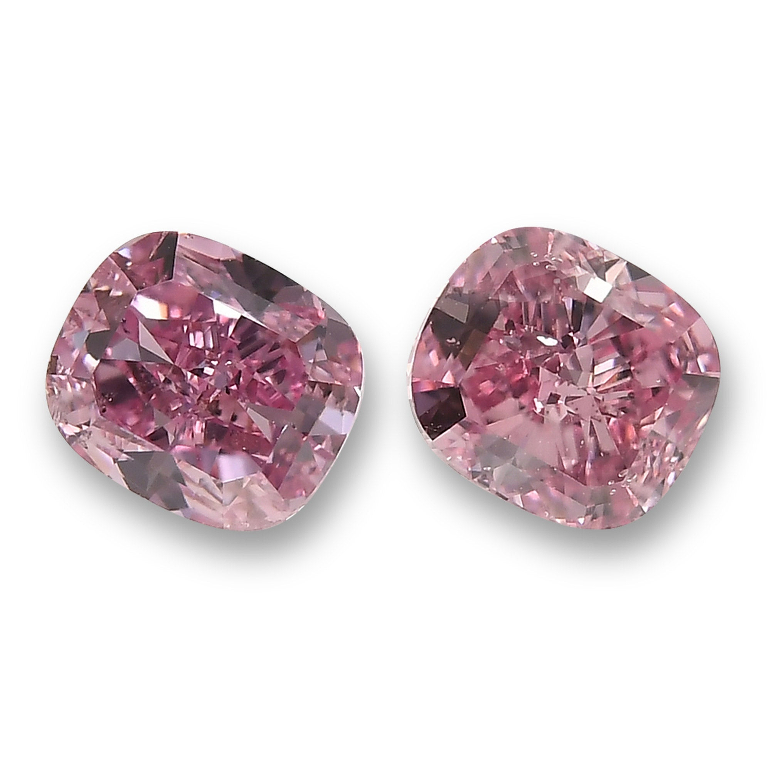 2.05 Carat Fancy Vivid Purplish Pink Cushion Diamonds SI2