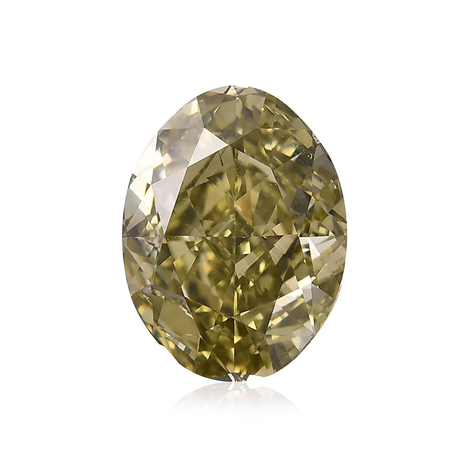 2.03 Carat Fancy Dark Gray Greenish Yellow Oval Diamond VS2 GIA