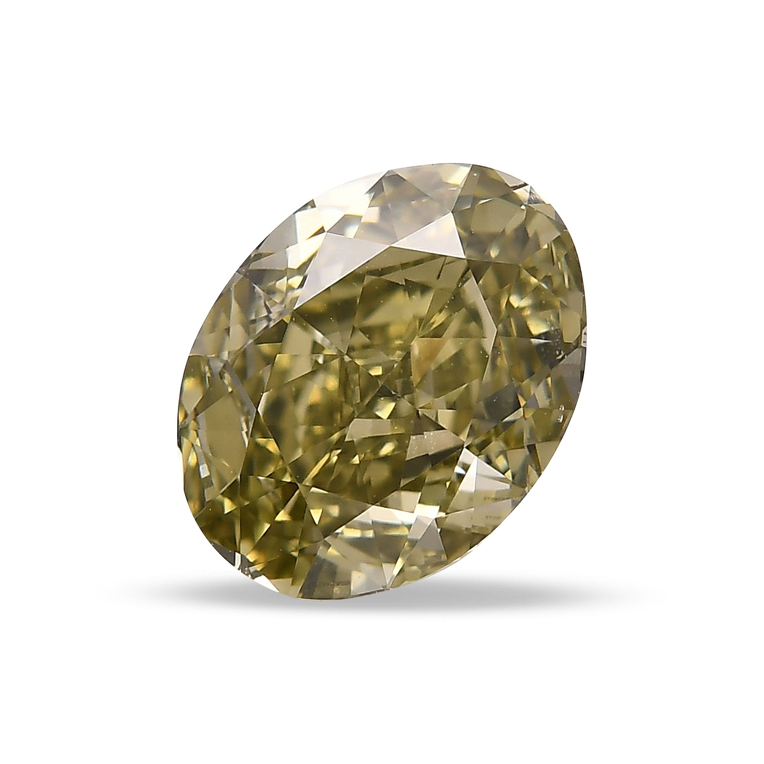 2.03 Carat Fancy Dark Gray Greenish Yellow Oval Diamond VS2 GIA