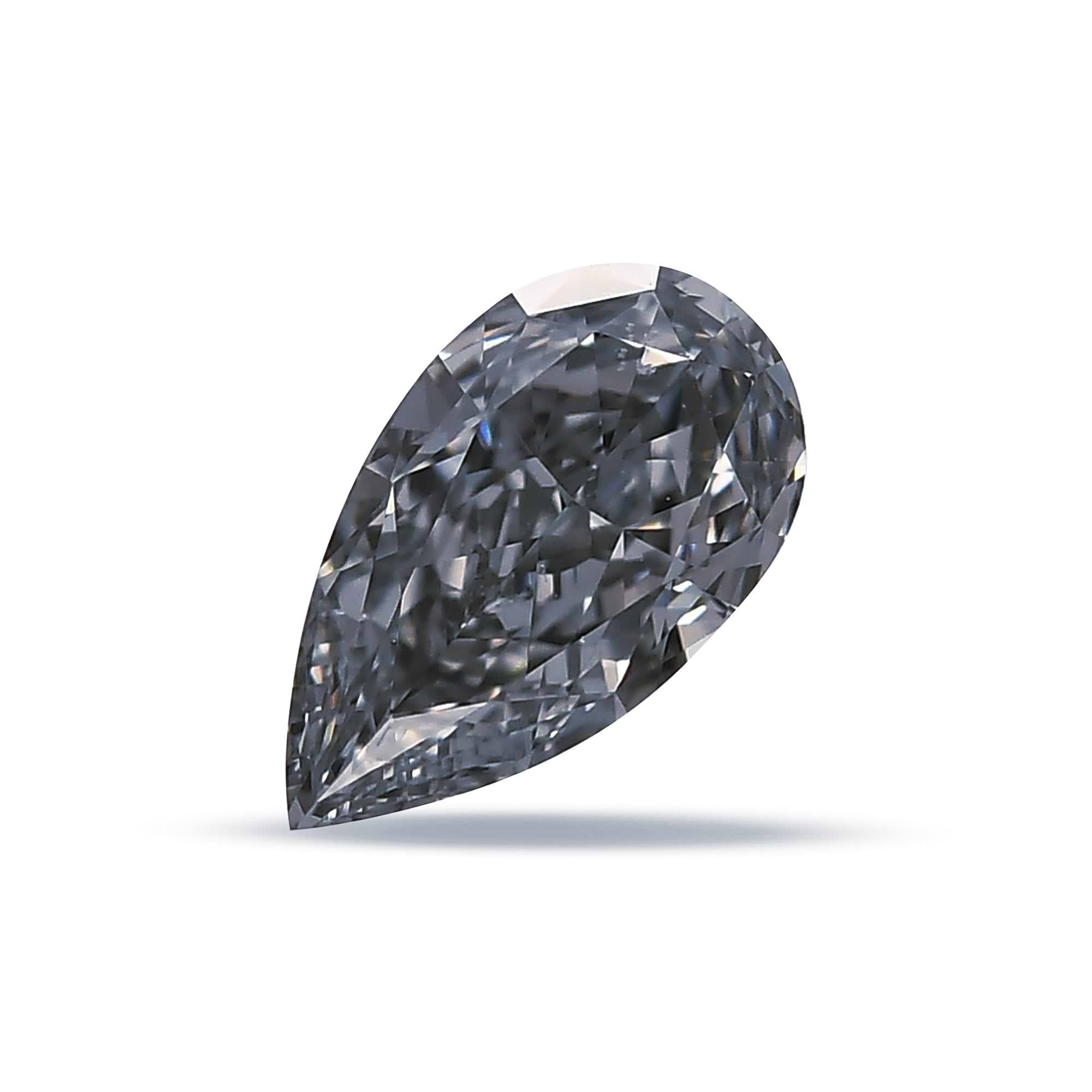 0.74 Carat Fancy Gray Blue Pear Diamond IF GIA | LEIBISH