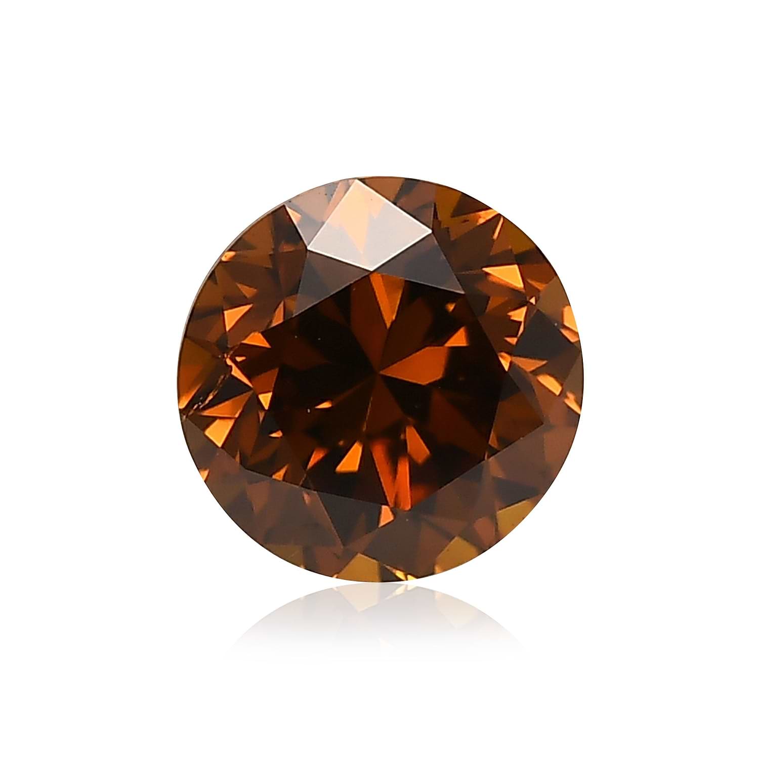 1.04 Carat Fancy Deep Brown Orange Round Brilliant Diamond SI2 GIA