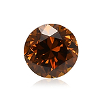 1.04 Carat Fancy Deep Brown Orange Round Brillant Diamond SI2 GIA