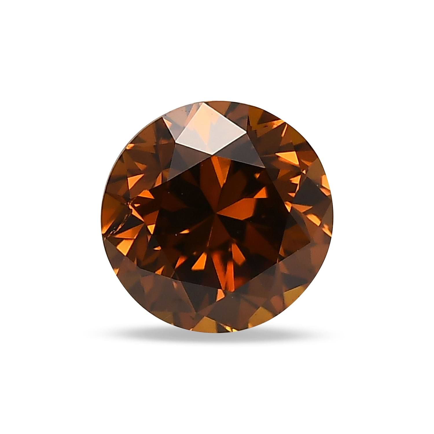 1.04 Carat Fancy Deep Brown Orange Round Brilliant Diamond SI2 GIA