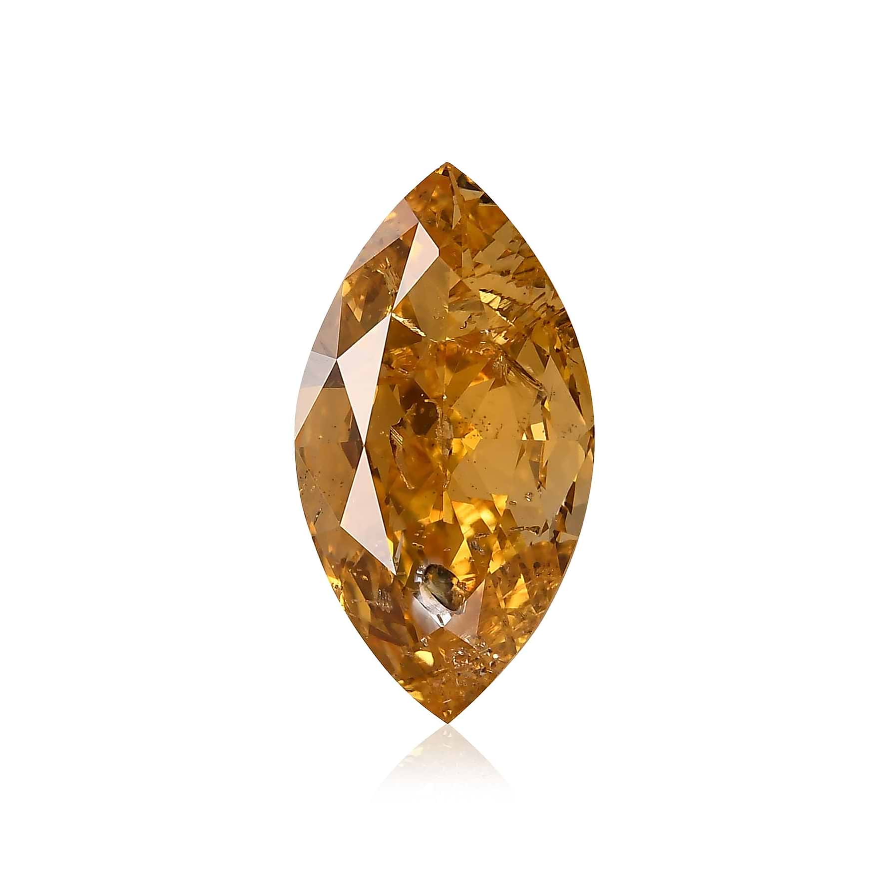 1.70 Carat Fancy Intense Yellow Orange Marquise Diamond  GIA