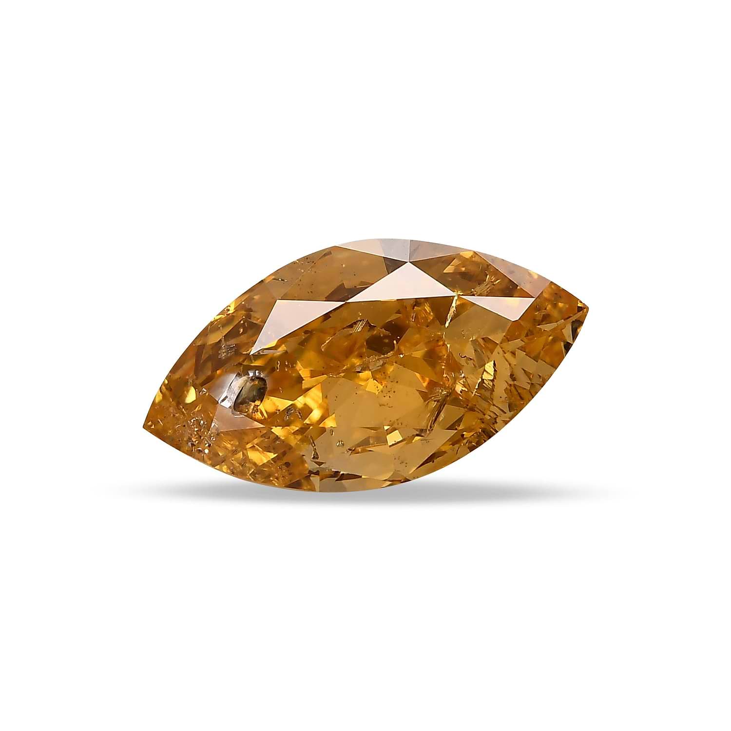 1.70 Carat Fancy Intense Yellow Orange Marquise Diamond GIA