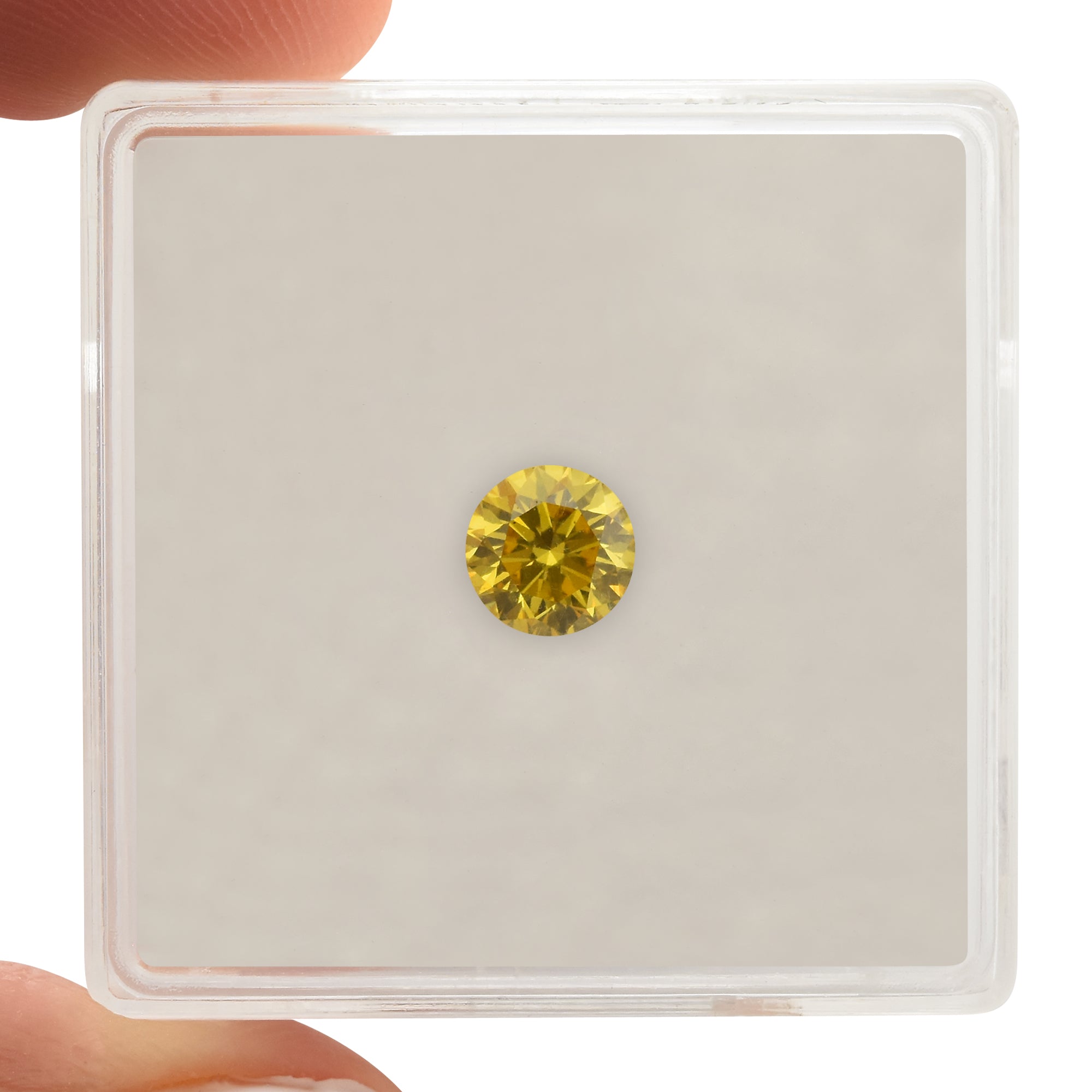 0.51 Carat Fancy Vivid Yellow Radiant Diamond SI1 IGI | LEIBISH