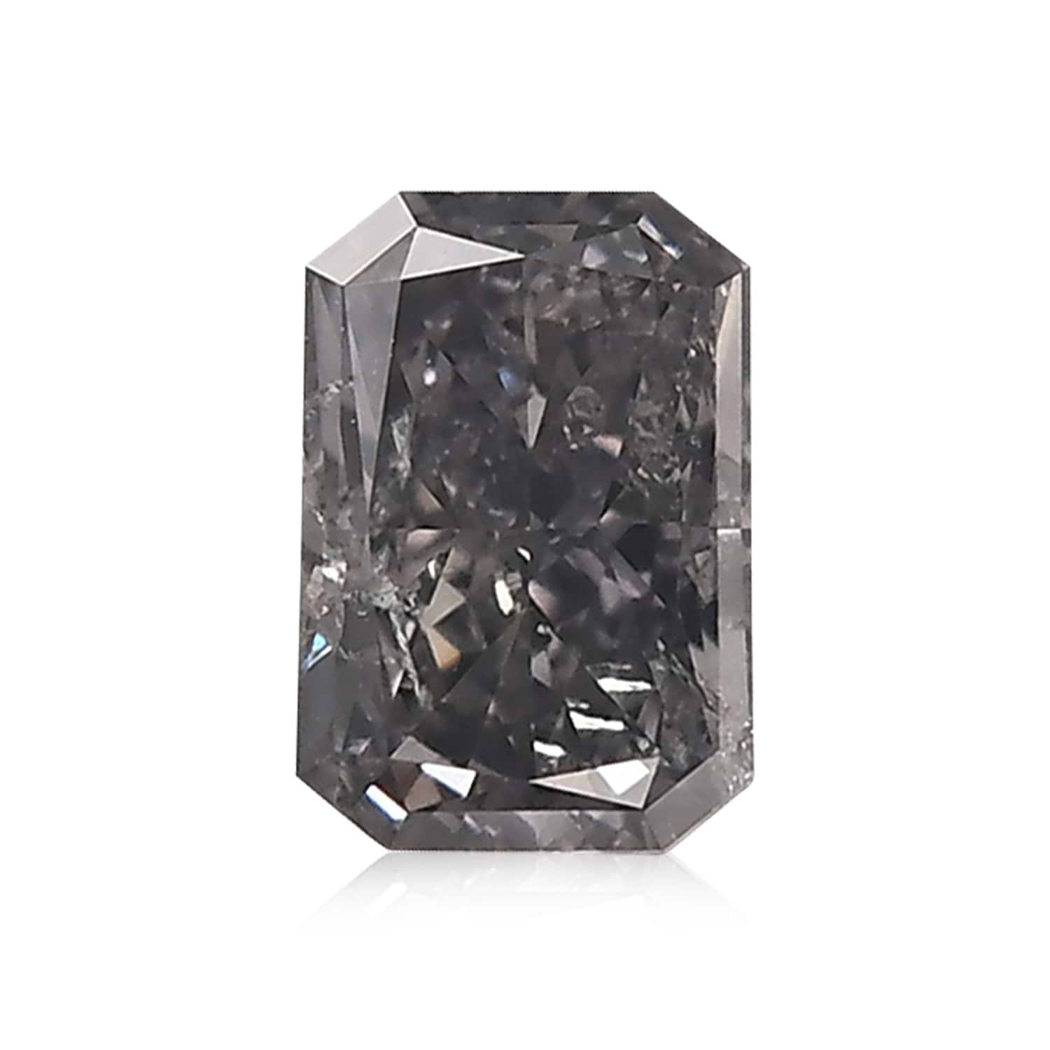 0.60 Carat Fancy Violet Gray Radiant Diamond I1 GIA