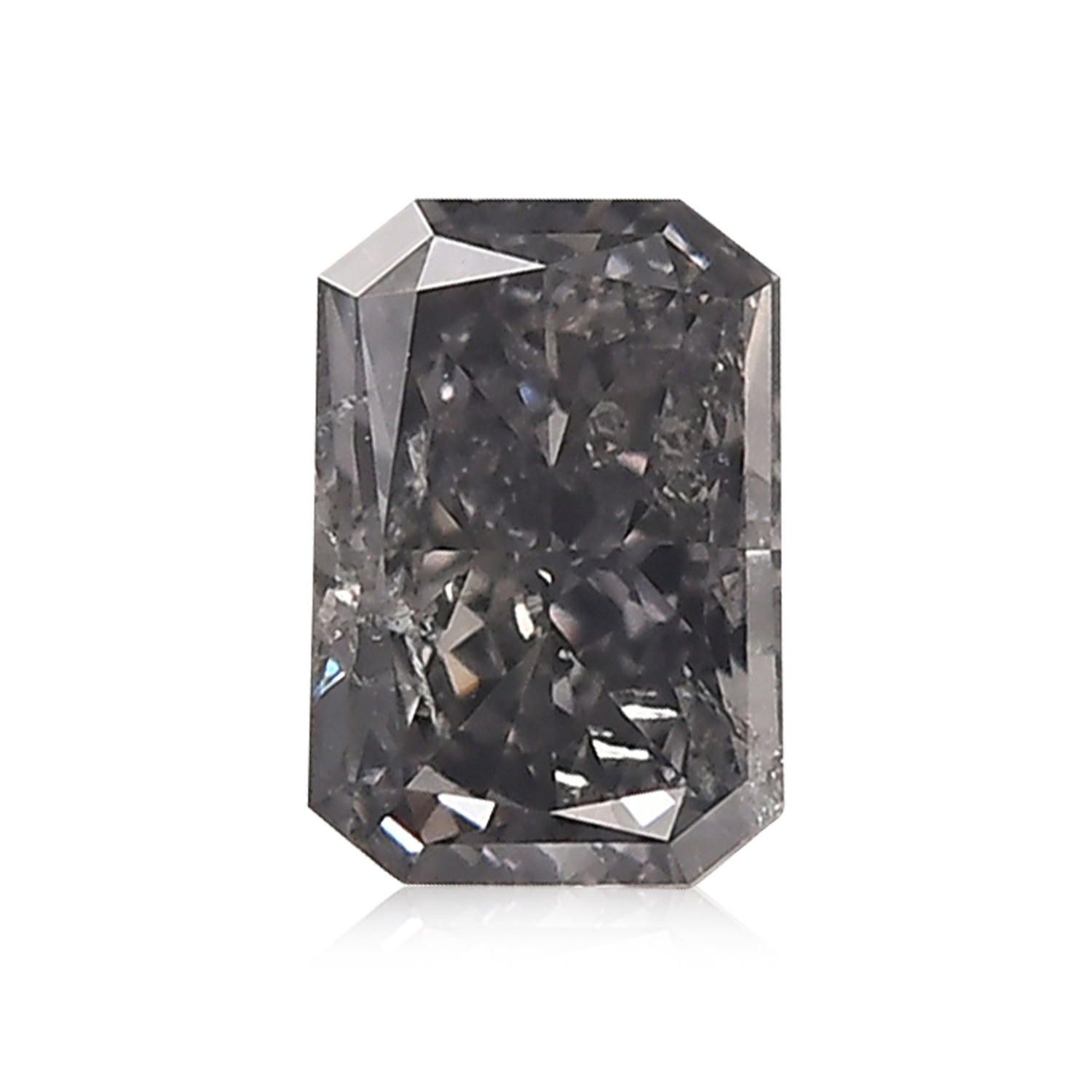 0.60 Carat Fancy Violet Gray Radiant Diamond I1 GIA