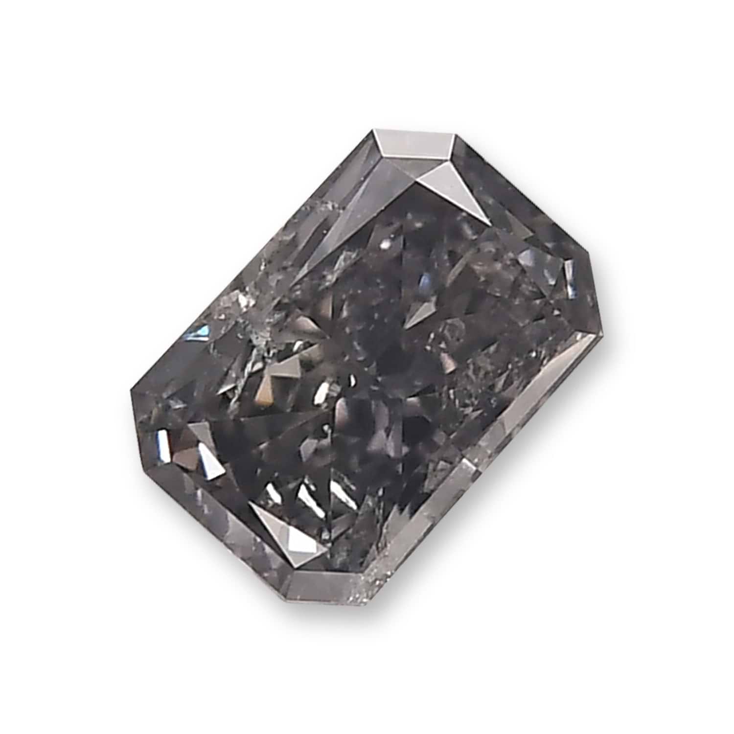 0.60 Carat Fancy Violet Gray Radiant Diamond I1 GIA