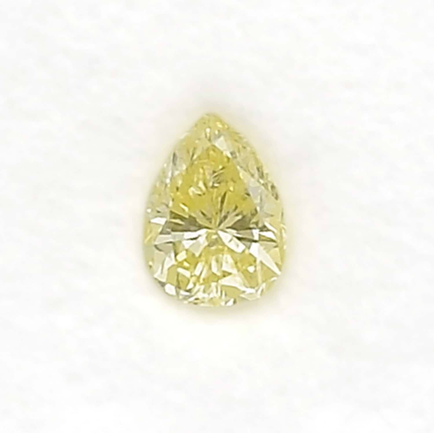 0.35 Carat Fancy Yellow Pear Diamond (VS1) GIA