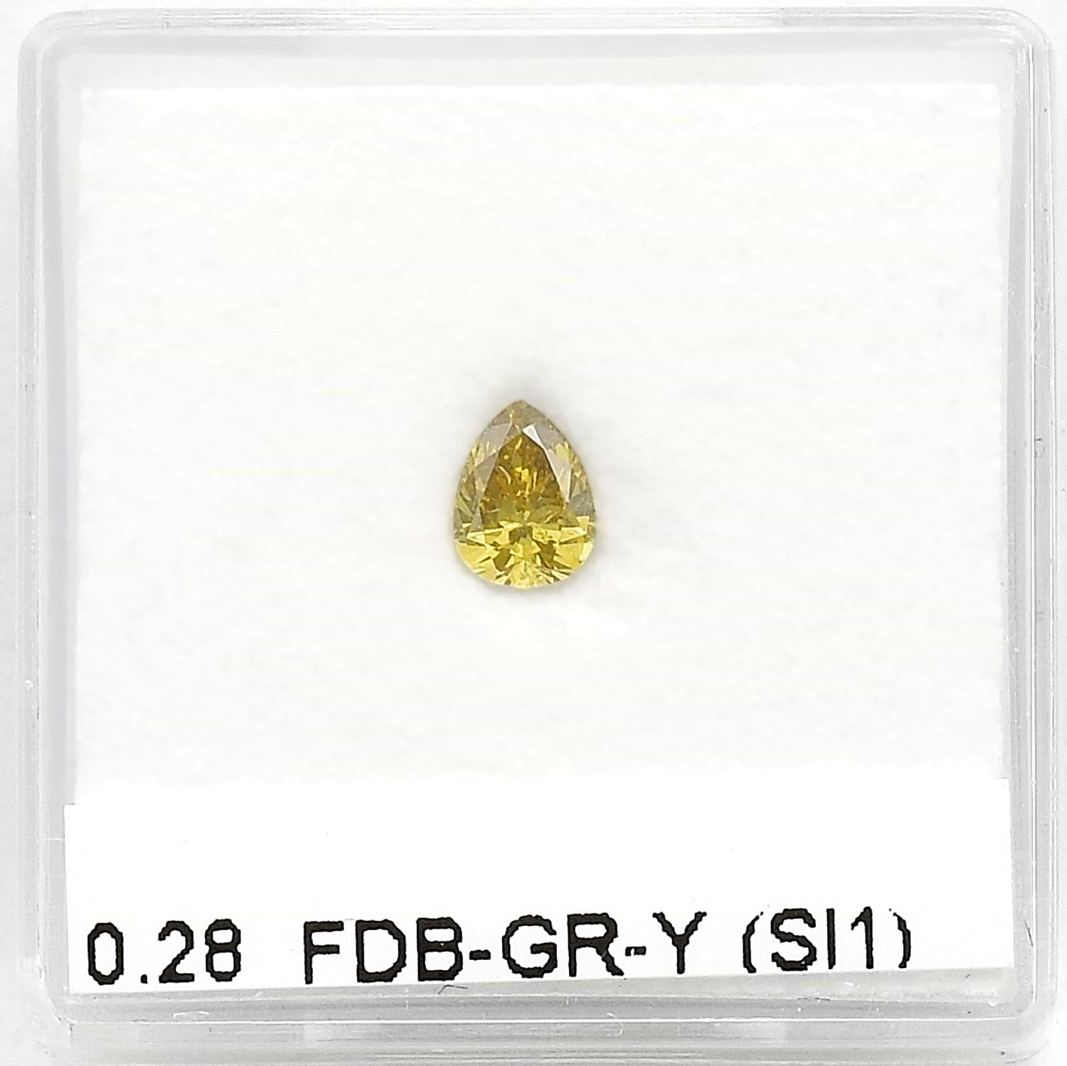 0.28 Carat Fancy Deep Brownish Greenish Yellow Pear Diamond (SI1) GIA