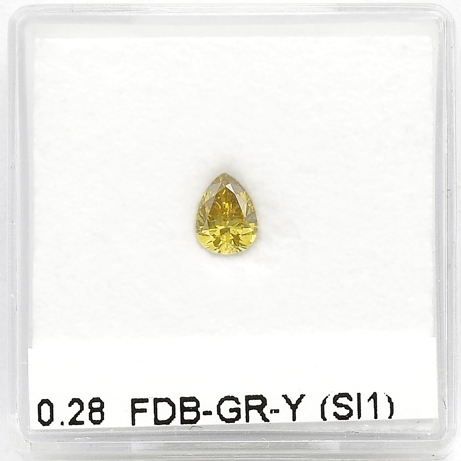 0.28 Carat Fancy Deep Brownish Greenish Yellow Pear Diamond (SI1) GIA