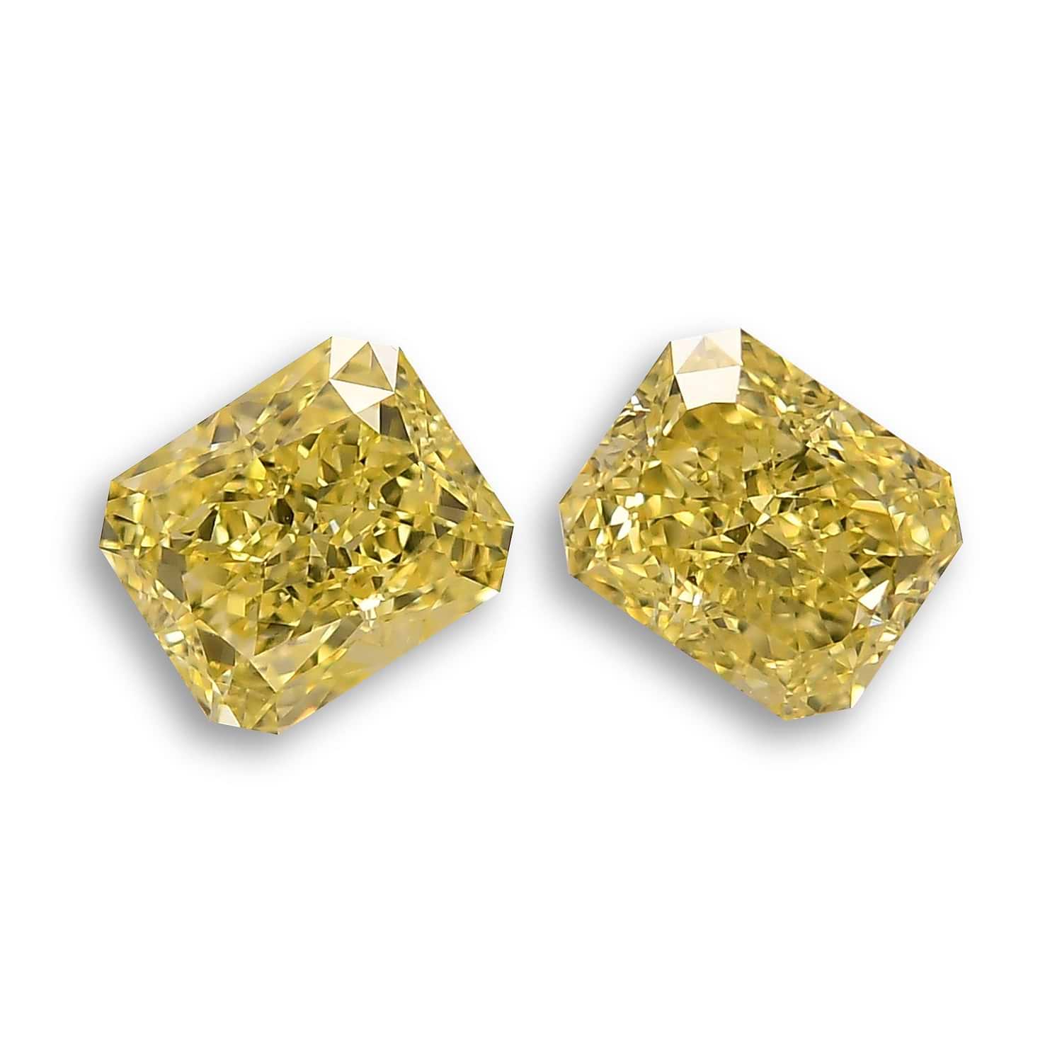 2.02 Carat Fancy Intense Yellow Radiant Diamonds VS2