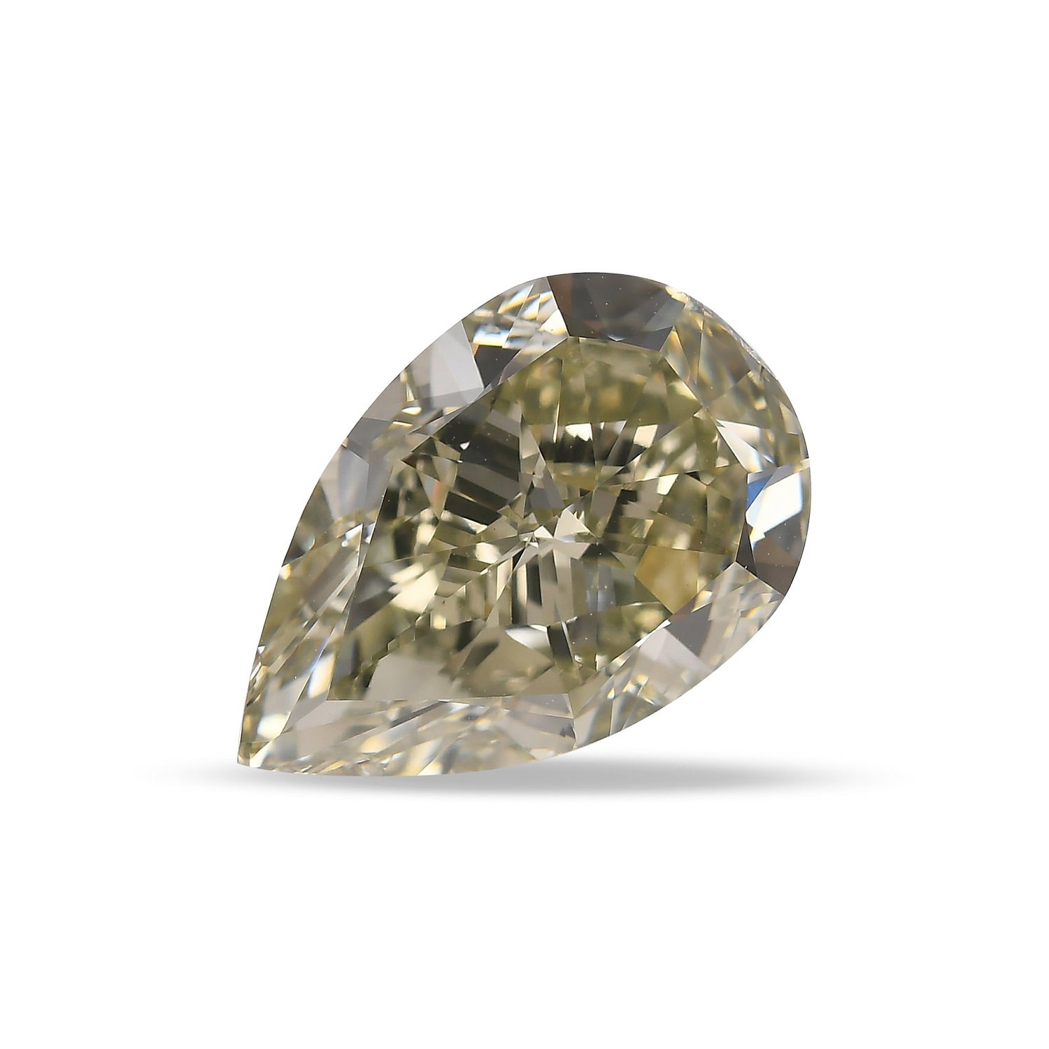 8.27 Carat Fancy Grayish Yellowish Green Pear Diamond VVS2 GIA