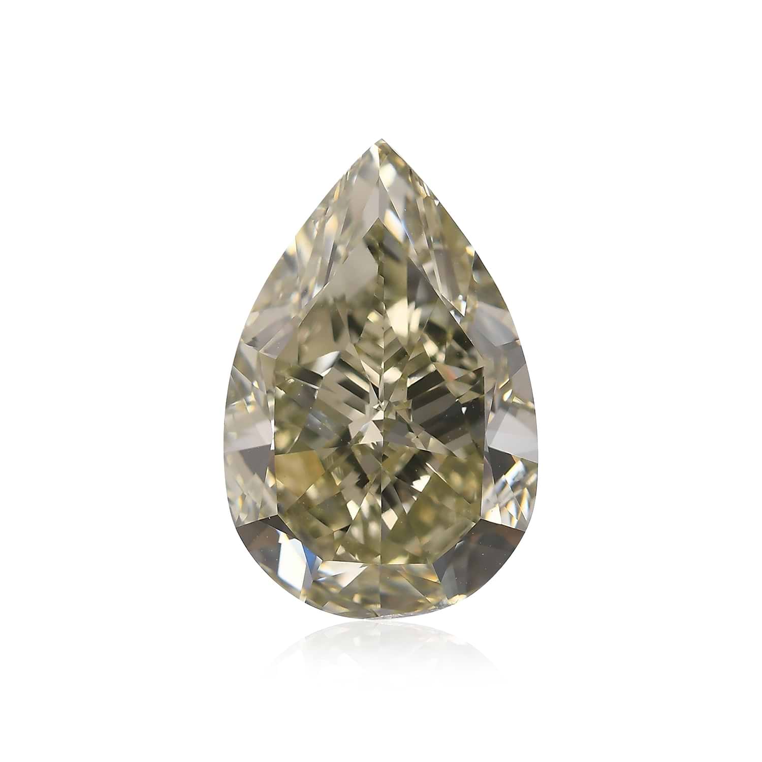 8.27 Carat Fancy Grayish Yellowish Green Pear Diamond VVS2 GIA