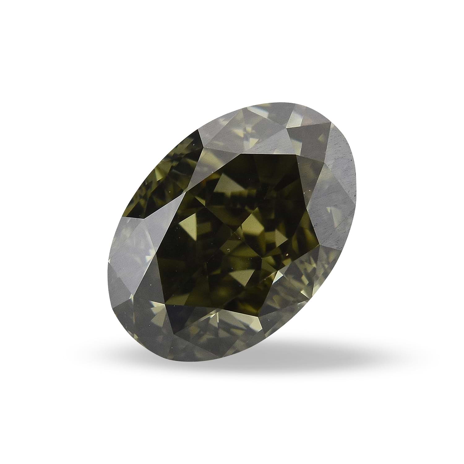 1.15 Carat Fancy Dark Gray Green Oval Diamond VS2 GIA