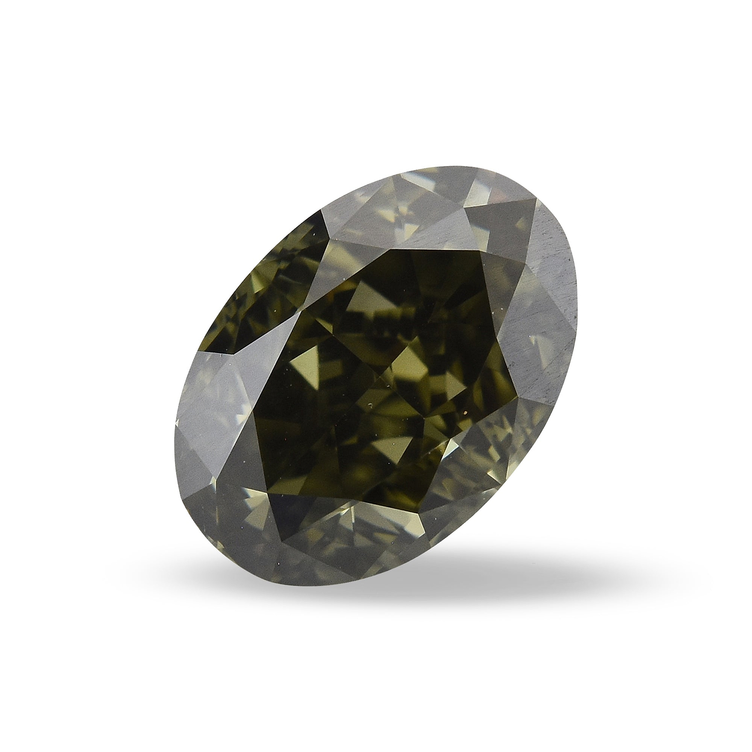 1.15 Carat Fancy Dark Gray Green Oval Diamond VS2 GIA