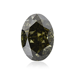 1.15 Carat Fancy Dark Gray Green Oval Diamond VS2 GIA