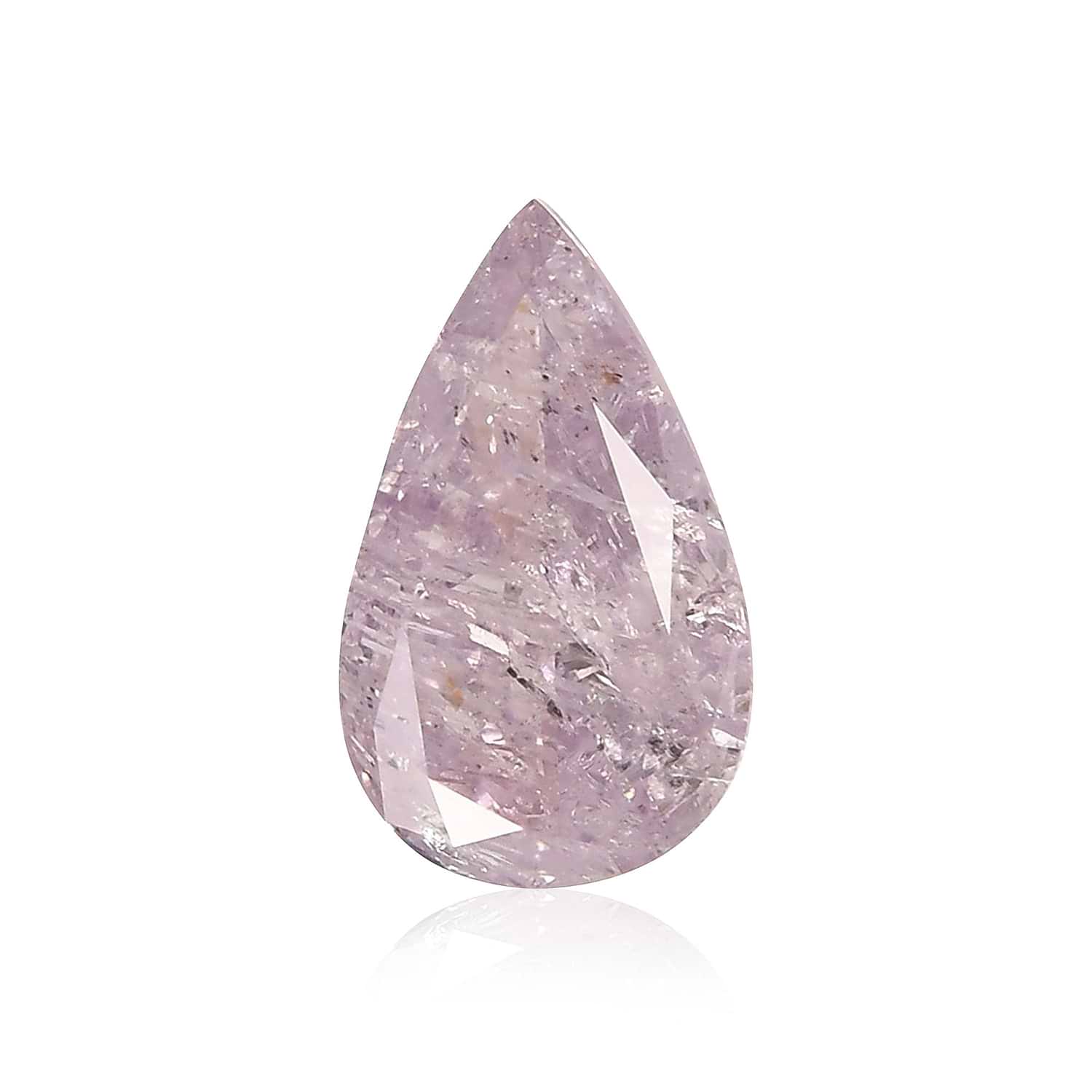 2.01 Carat Fancy Pink Purple Pear Diamond (I3) GIA